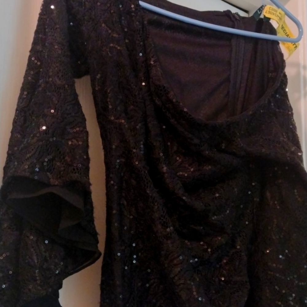 Lauren sequined black formal gown